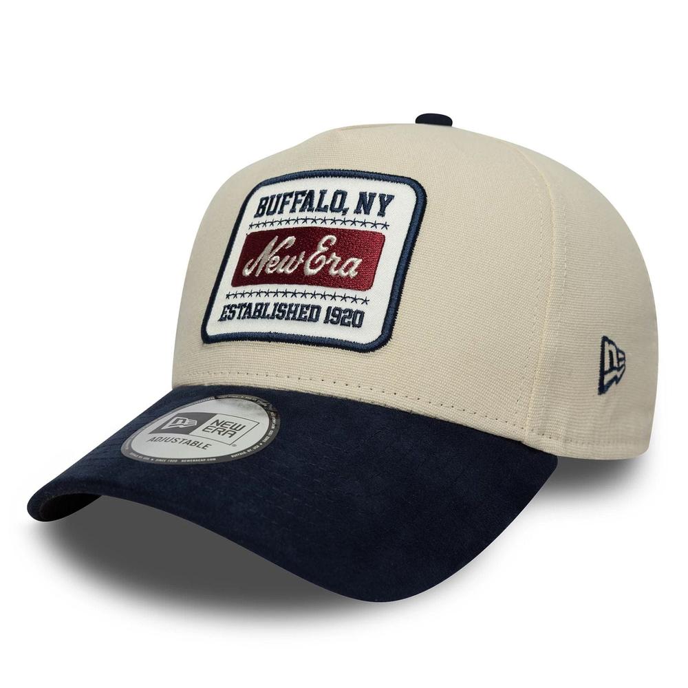 Czapka męska New Era Patch Suede 9FORTY E-Frame 60771797- beżowa