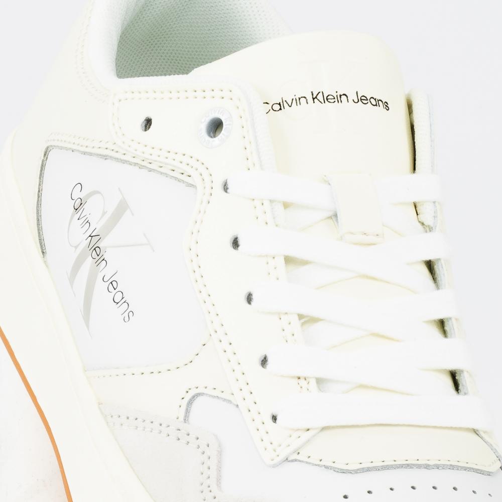 Buty Calvin Klein Basket Cupsole Low Leather Mono YW0YW00876-02X - białe