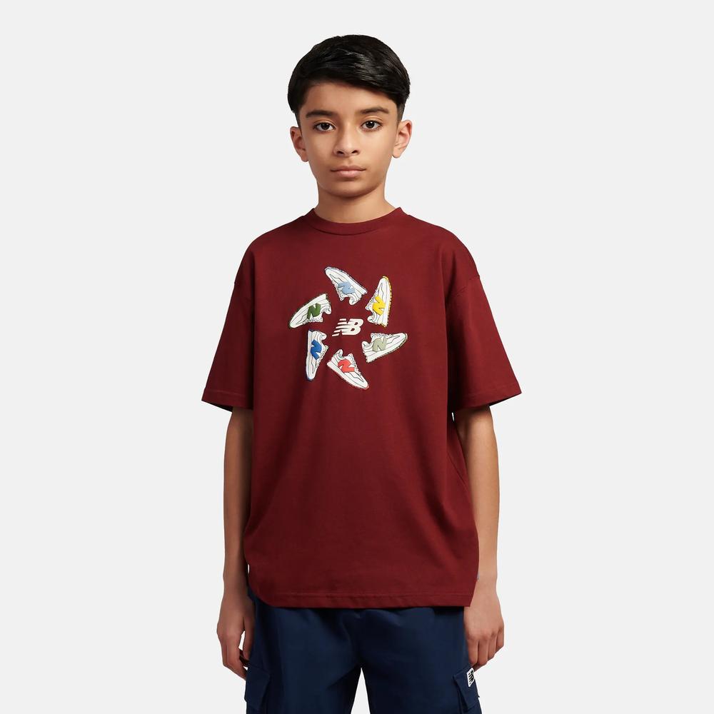 Koszulka dziecięca New Balance LAKB0340MHB - bordowa