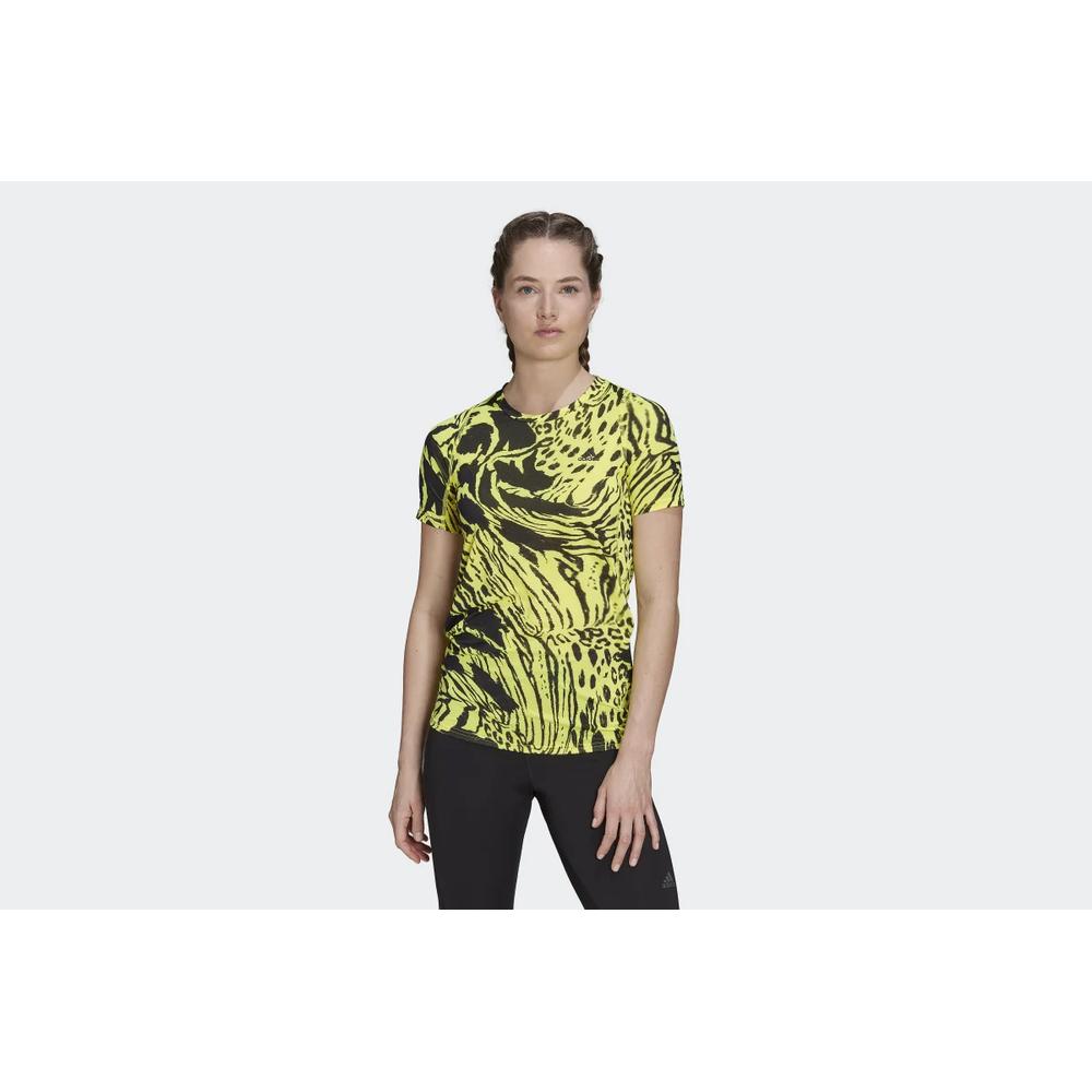 Koszulka adidas Fast Allover Print Running HC6346 - czarno-żółta