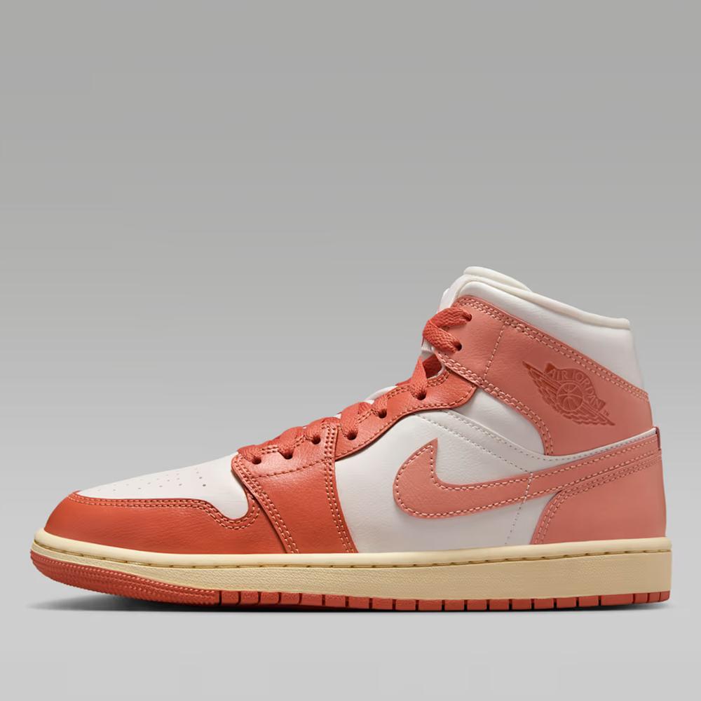 Buty damskie Nike Air Jordan 1 Mid BQ6472-180 - biało-pomarańczowe