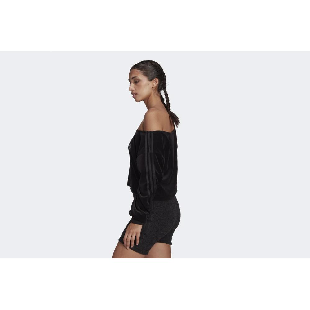 adidas Originals Relaxed Risque 3-Stripes Velour Off Shoulder > H18840