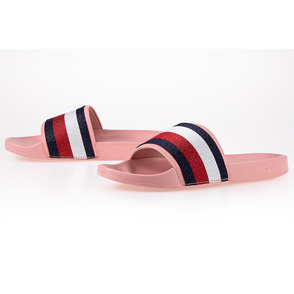 Tommy Hilfiger Signature Shimmer Pool SLides > FW0FW05658-TQS