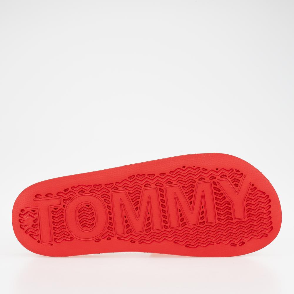 Klapki Tommy Jeans Pool Slide EM0EM01191-XNL - czerwone