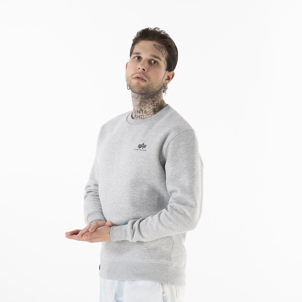 Bluza Alpha Industries Basic Sweater Small Logo 18830717 - szara