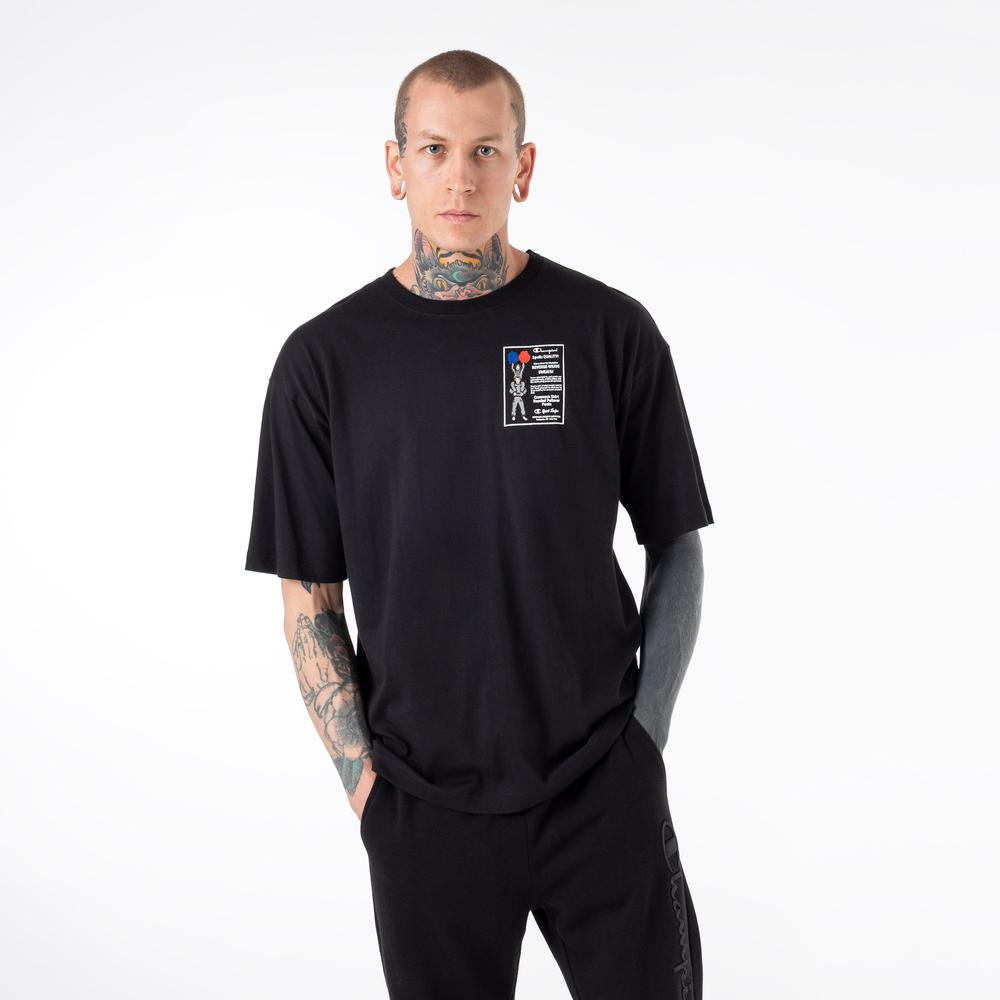 Koszulka Champion T-shape Classic Print Cotton 218640-KK001 - czarna