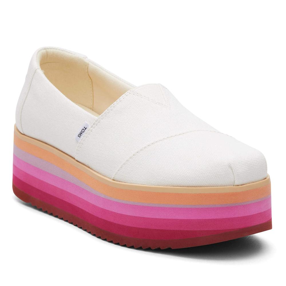 Buty Toms Alpargata Platform Espadrille 10019692 - białe