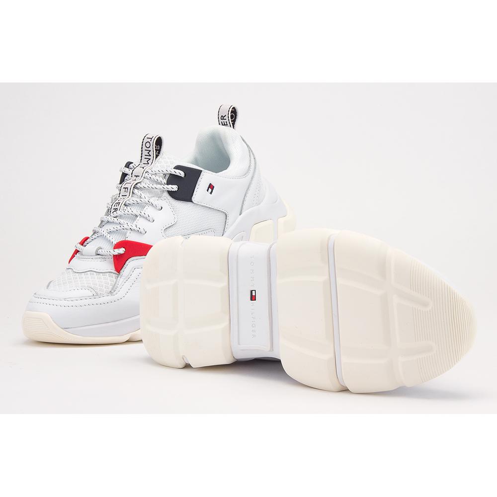 TOMMY HILFIGER CHUNKY LEATHER SNEAKER > FW0FW04065-100