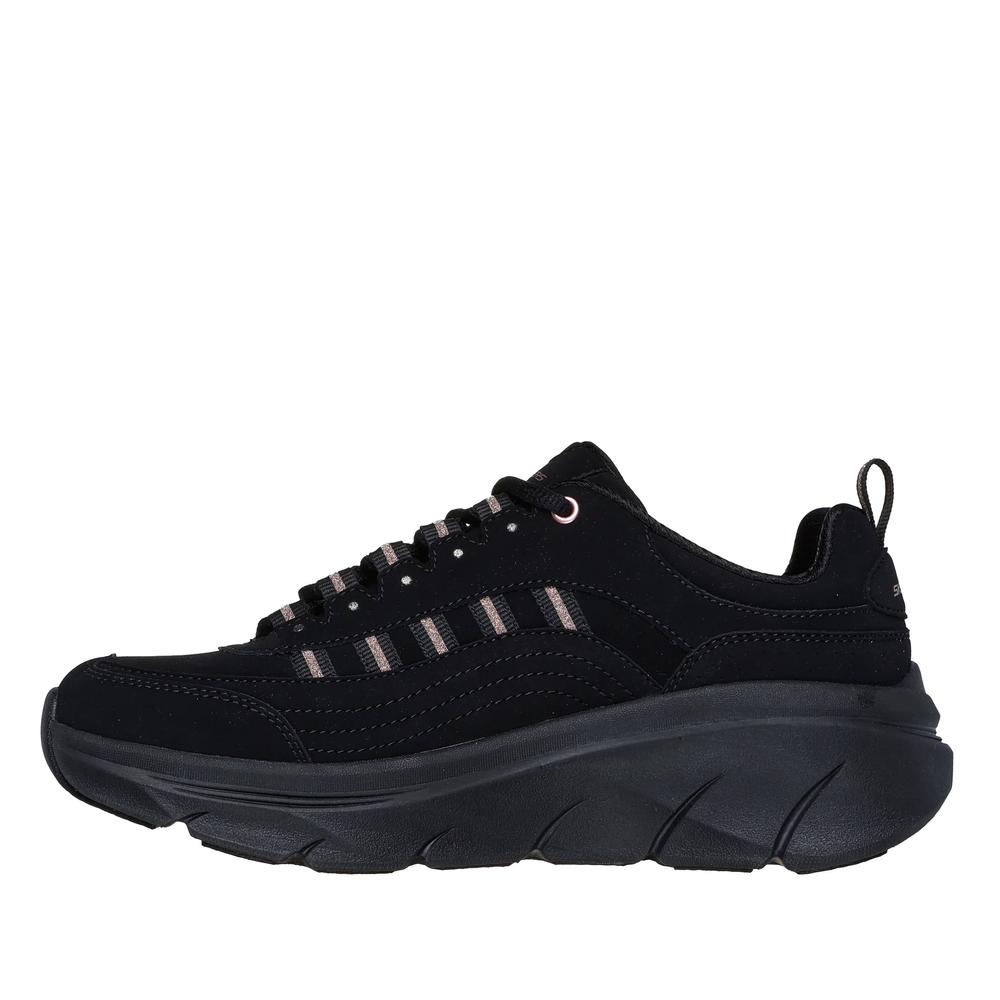 Buty damskie Skechers Relaxed Fit D'Lux Walker 2.0 Golden Step 150106BKRG - czarne