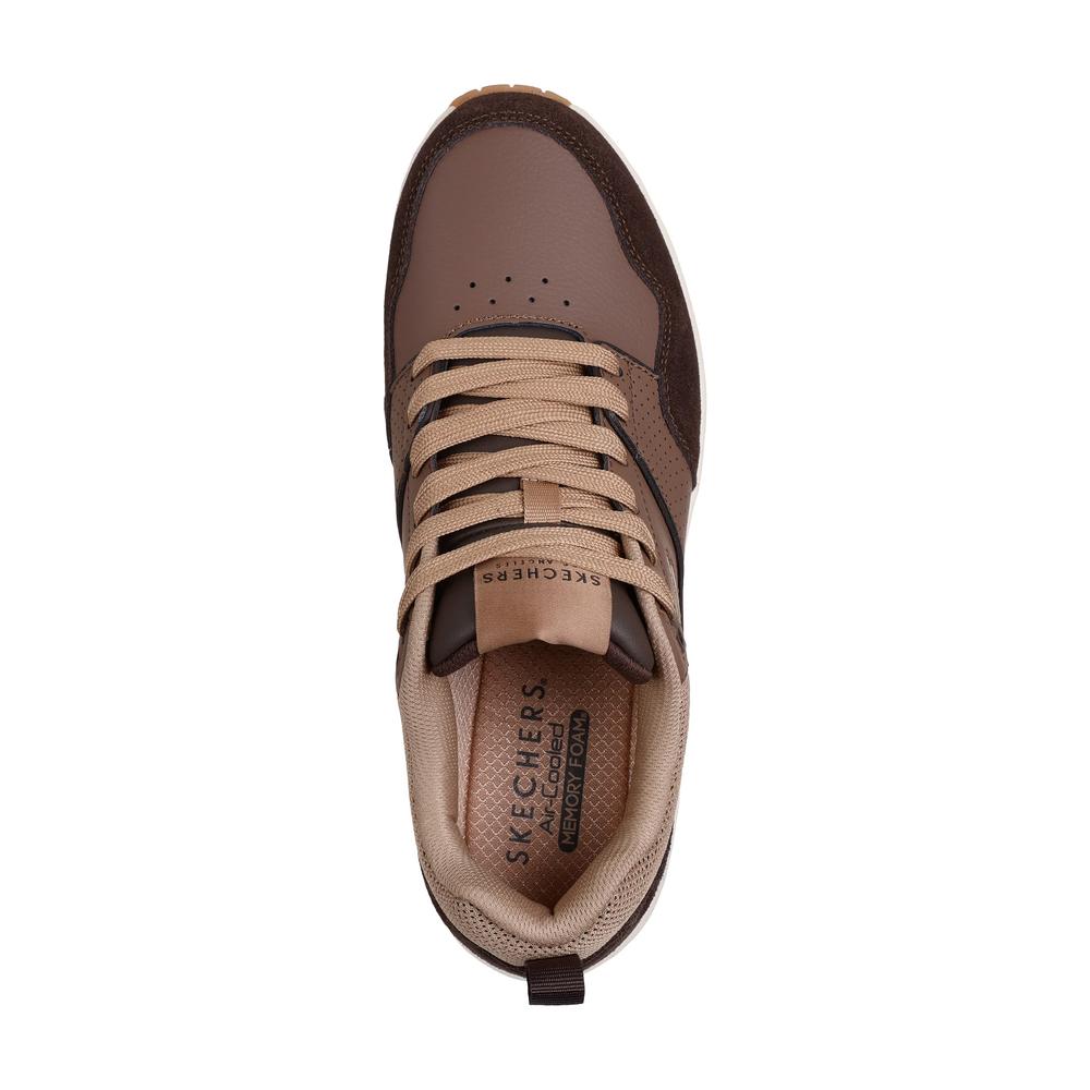 Buty męskie Skechers Uno Retro One 183020BRN - brązowe