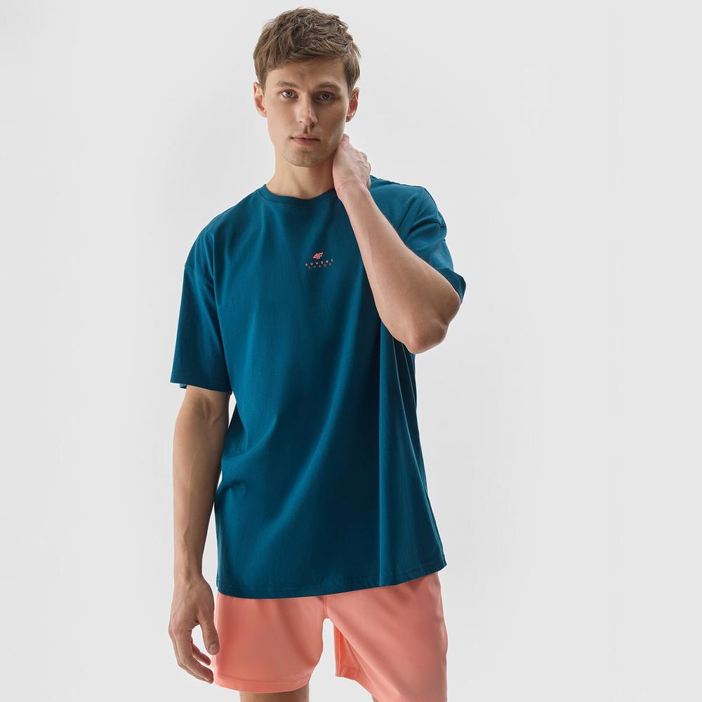 Koszulka męska 4F WSS24TTSHM128746S - niebieska