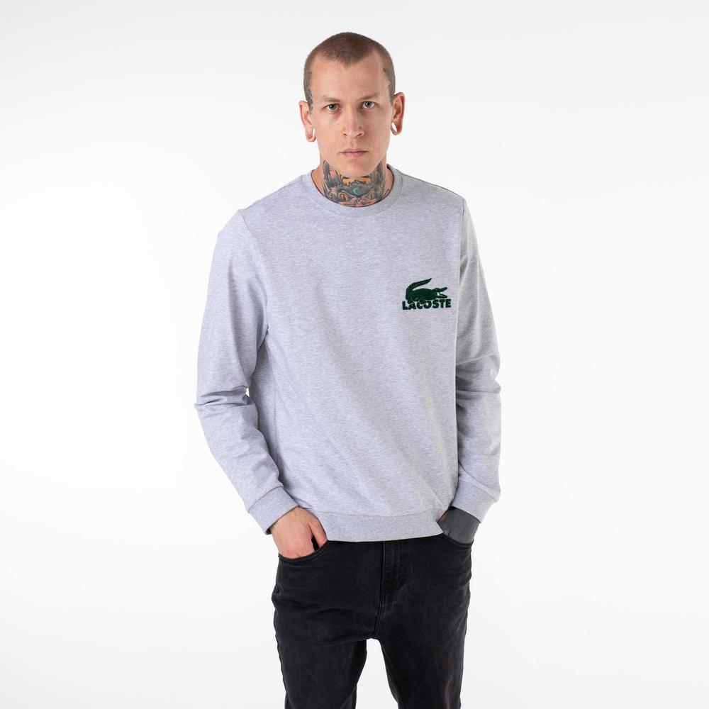 Bluza Lacoste Cotton Fleece Indoor Sweatshirt SH7477-Y9K - szara