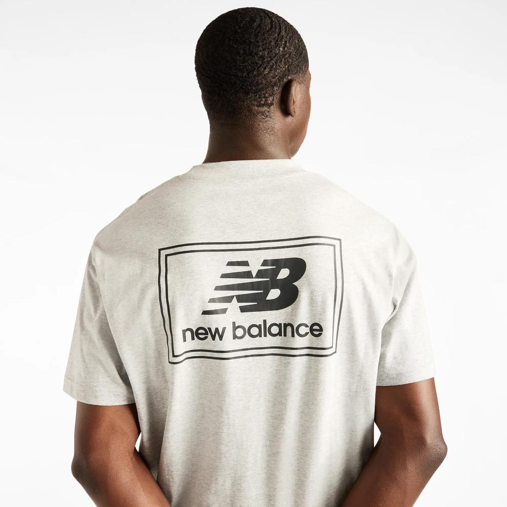 Koszulka męska New Balance Woven Label MT53928AGM - szara