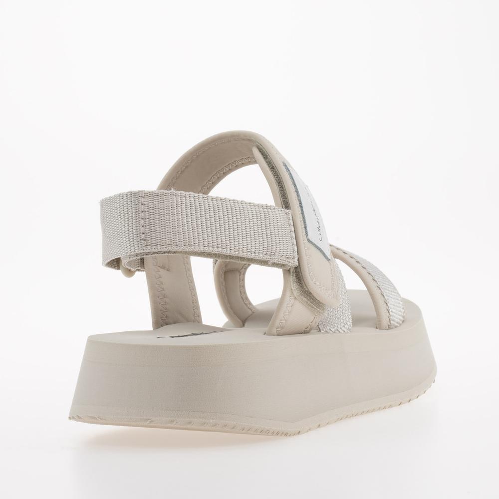 Sandały Calvin Klein Prefresato Sandal Badge YW0YW00967-ACF - beżowe