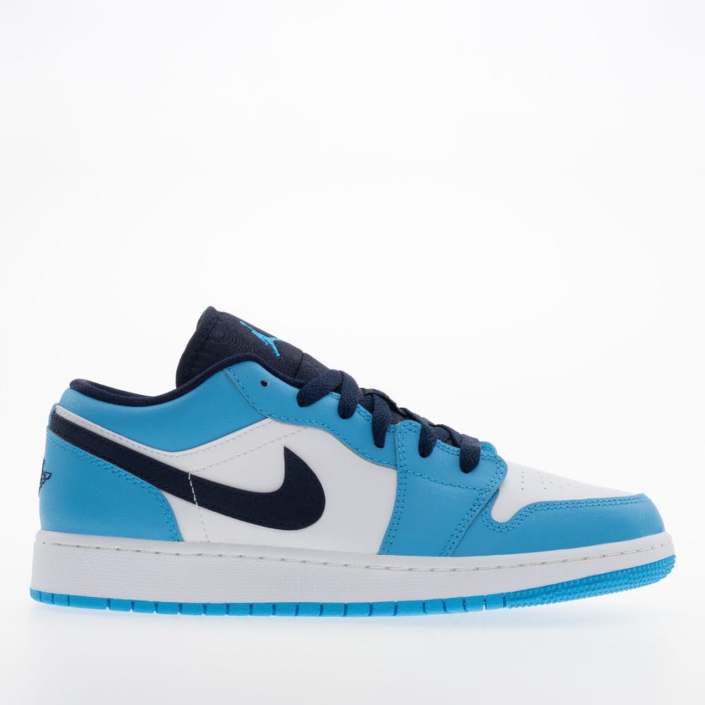 Buty młodzieżowe Air Jordan 1 Low 553560-144 - niebiesko-białe