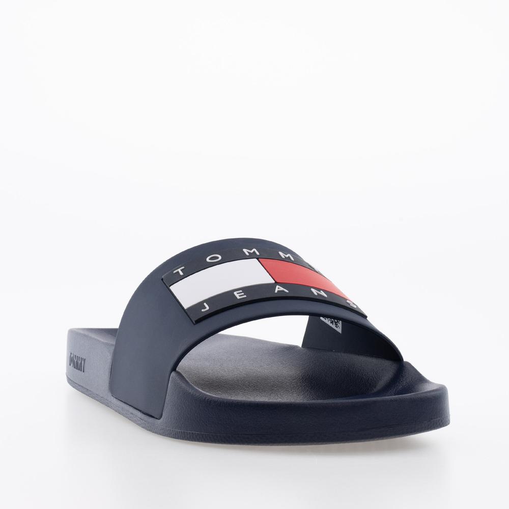 Klapki Tommy Jeans Pool Slide EM0EM01191-C87 - granatowe
