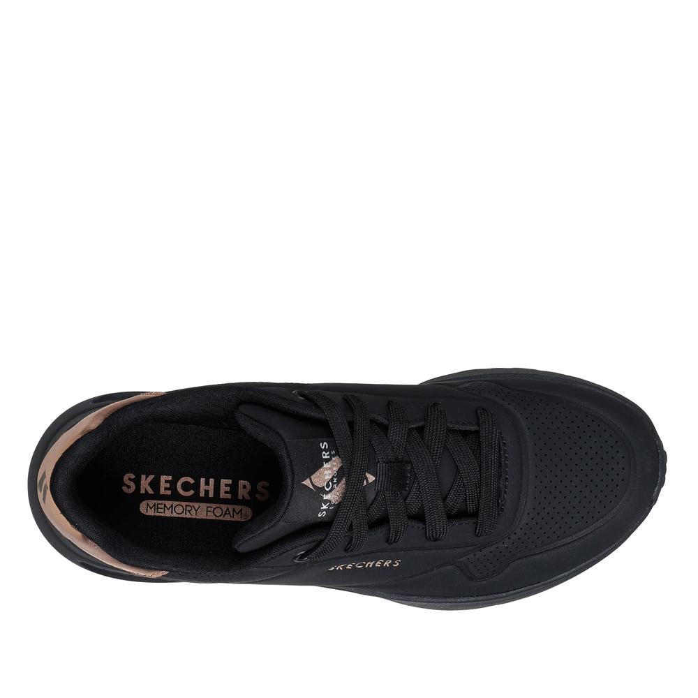 Buty damskie Skechers Uno Lite Shimmer Along 177291BBK - czarne