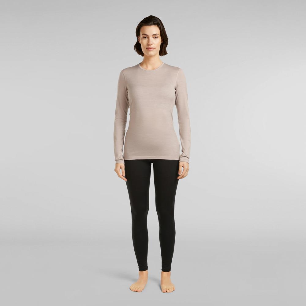 Koszulka damska Icebreaker Merino 200 Oasis Long Sleeve Crewe 1043750LH1 - beżowa