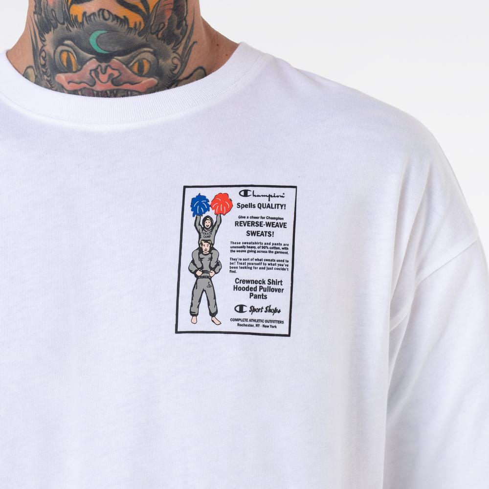 Koszulka Champion T-shape Classic Print Cotton 218640-WW001 - biała