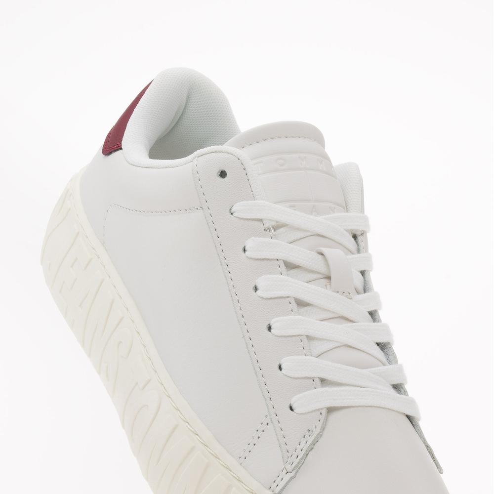 Buty Tommy Jeans TJW New Cupsole Leath LC EN0EN02273-YBL - białe