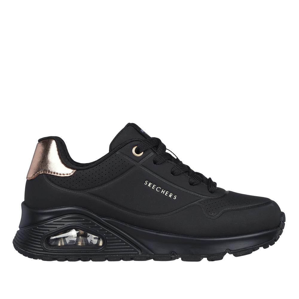 Buty młodzieżowe Skechers Uno Gen 1 Shimmer Away 310545LBBK - czarne
