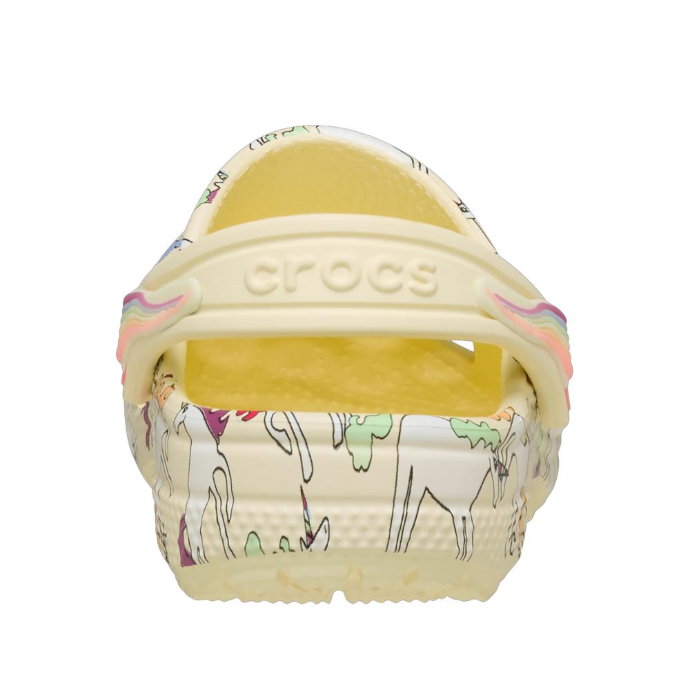 Klapki młodzieżowe Crocs Classic Unicorn Graphic Clog 212515-7CJ - beżowe