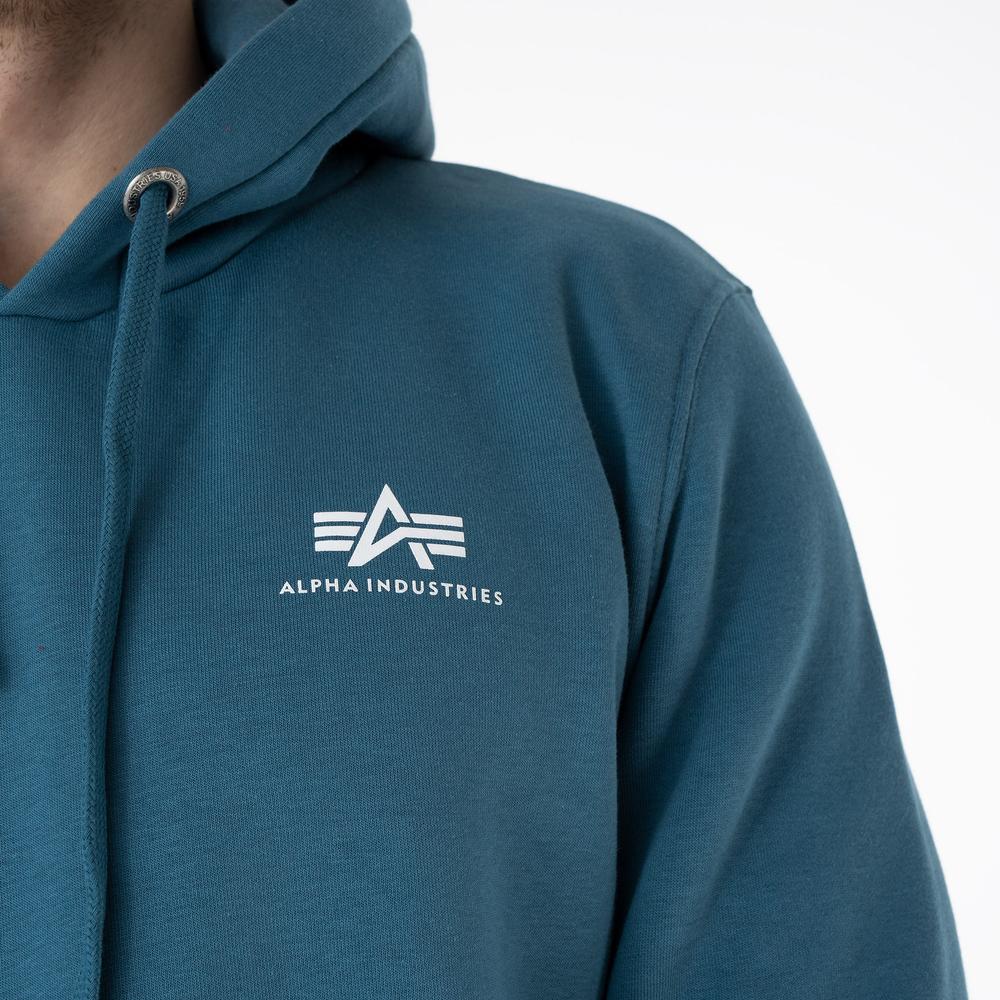 Bluza Alpha Industries Basic Hoody Small Logo 196318678 - niebieska