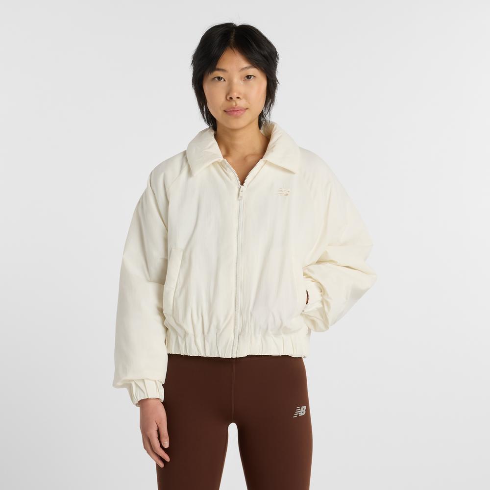 Kurtka damska New Balance WJ61D8YXSST - beżowa