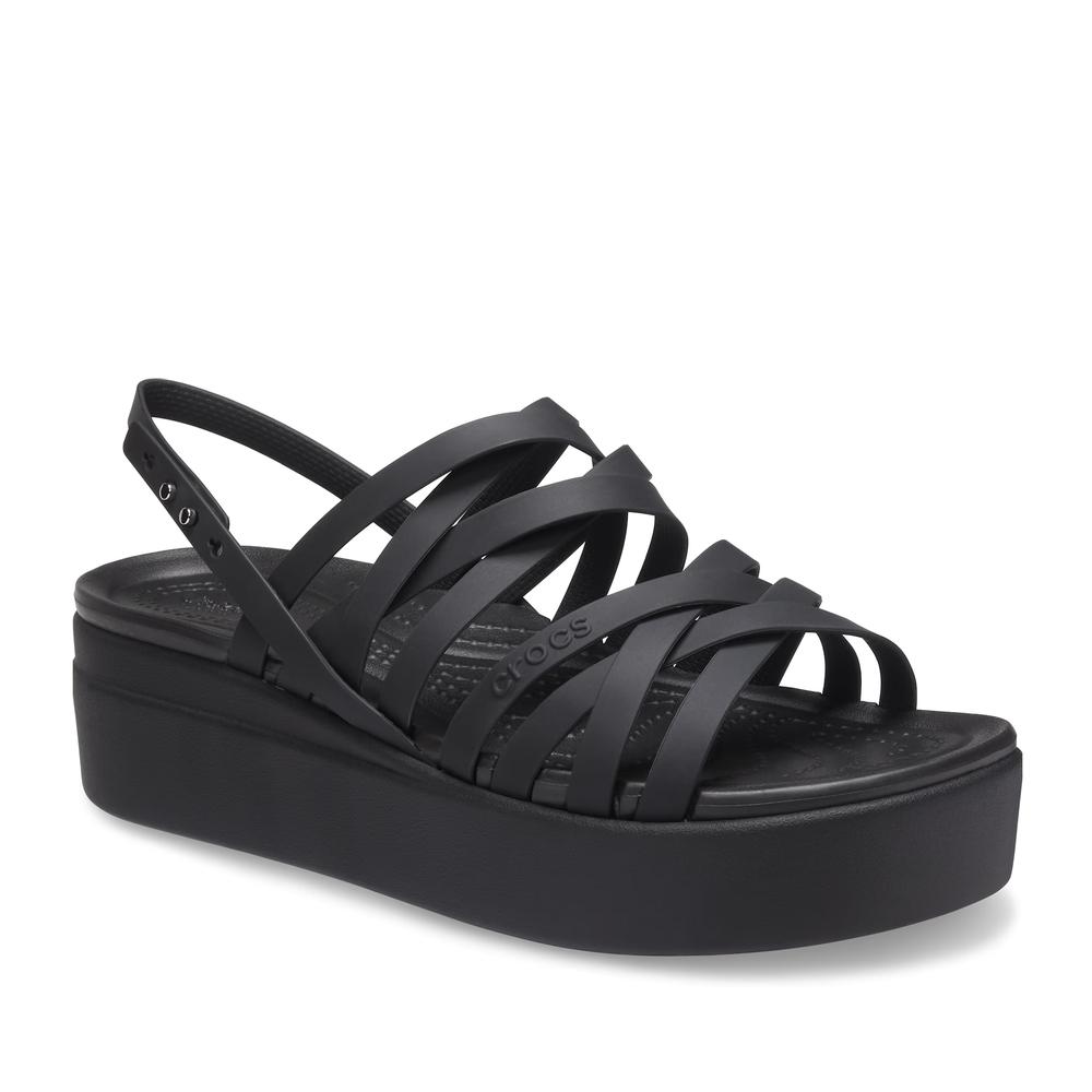 Klapki Crocs Brooklyn Strappy Low Wedge 206751-001 - czarne