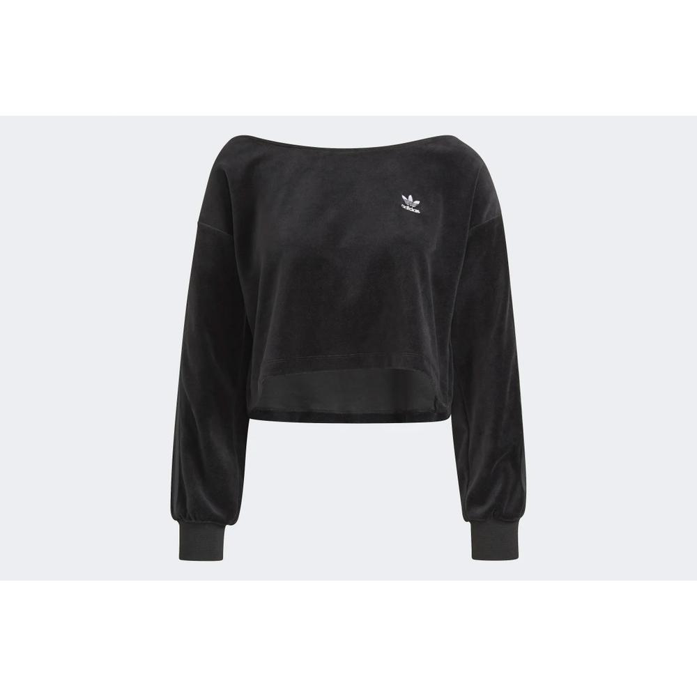 adidas Originals Relaxed Risque 3-Stripes Velour Off Shoulder > H18840