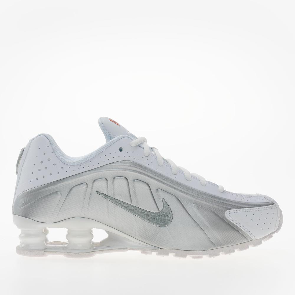 Buty młodzieżowe Nike Shox R4 CW2626-101 - biało-szare