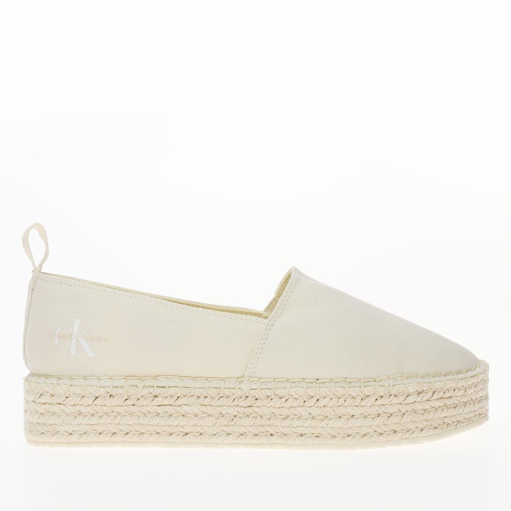 Buty Calvin Klein Platform Espadrille ML BTW YW0YW01378-0F9 - białe