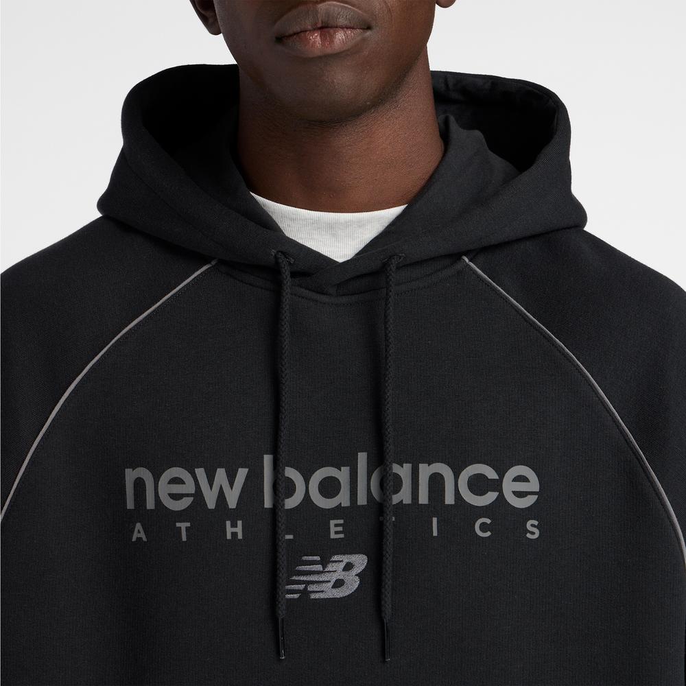 Bluza męska New Balance Trackside Fleece MT611629BK - czarna