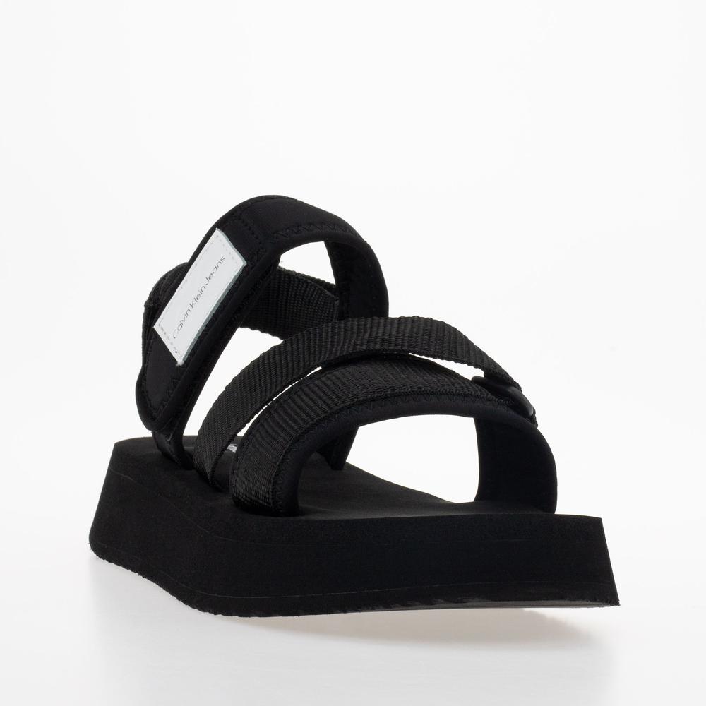 Sandały Calvin Klein Prefresato Sandal Badge YW0YW00967-BDS - czarne