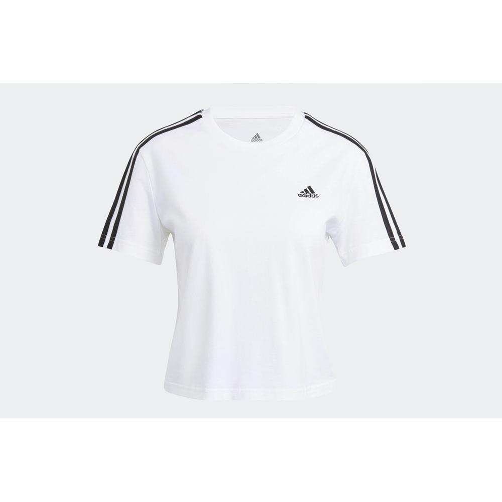 adidas Essentials Loose 3-Stripes Cropped Tee > GL0778