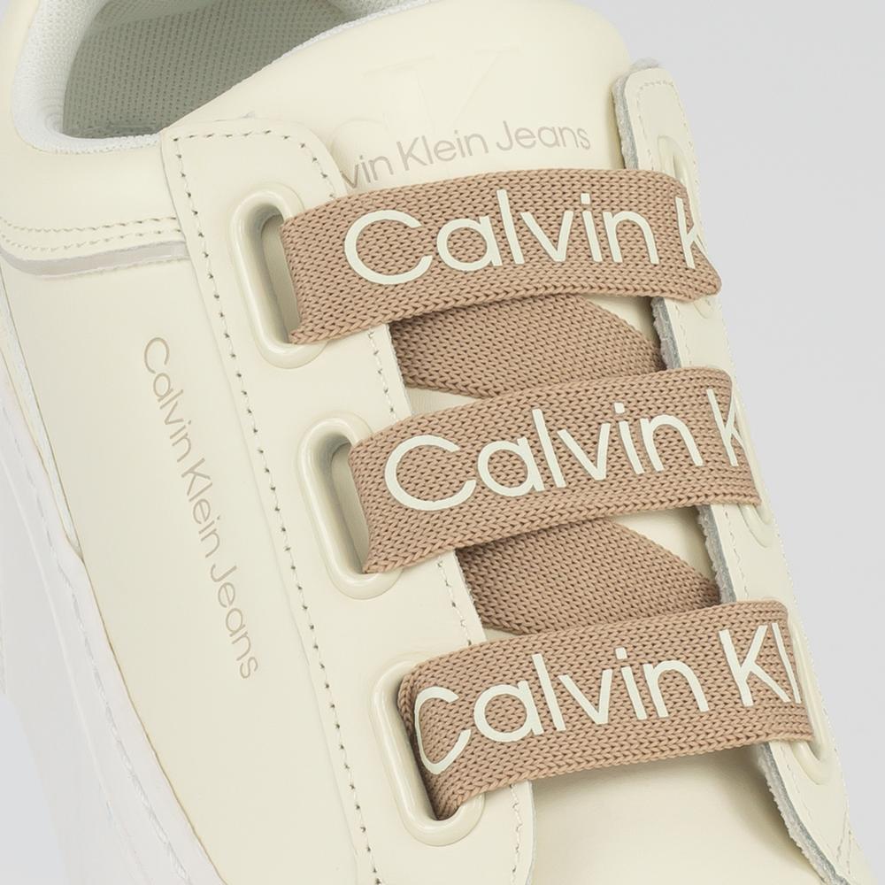Buty Calvin Klein Flatform+ Low Branded Laces YW0YW00868-0GE - beżowe