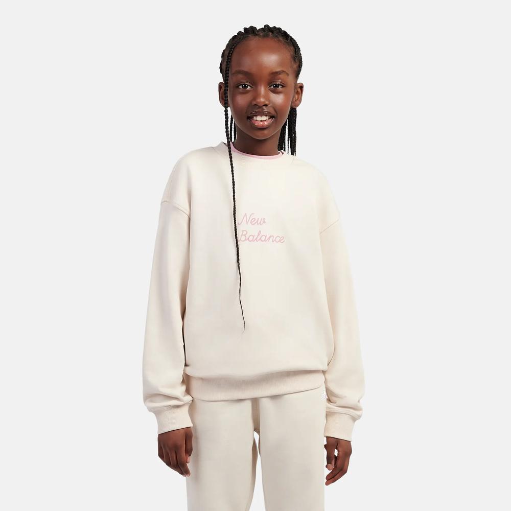 Bluza dziecięca New Balance LAKG0203BIS - beżowa