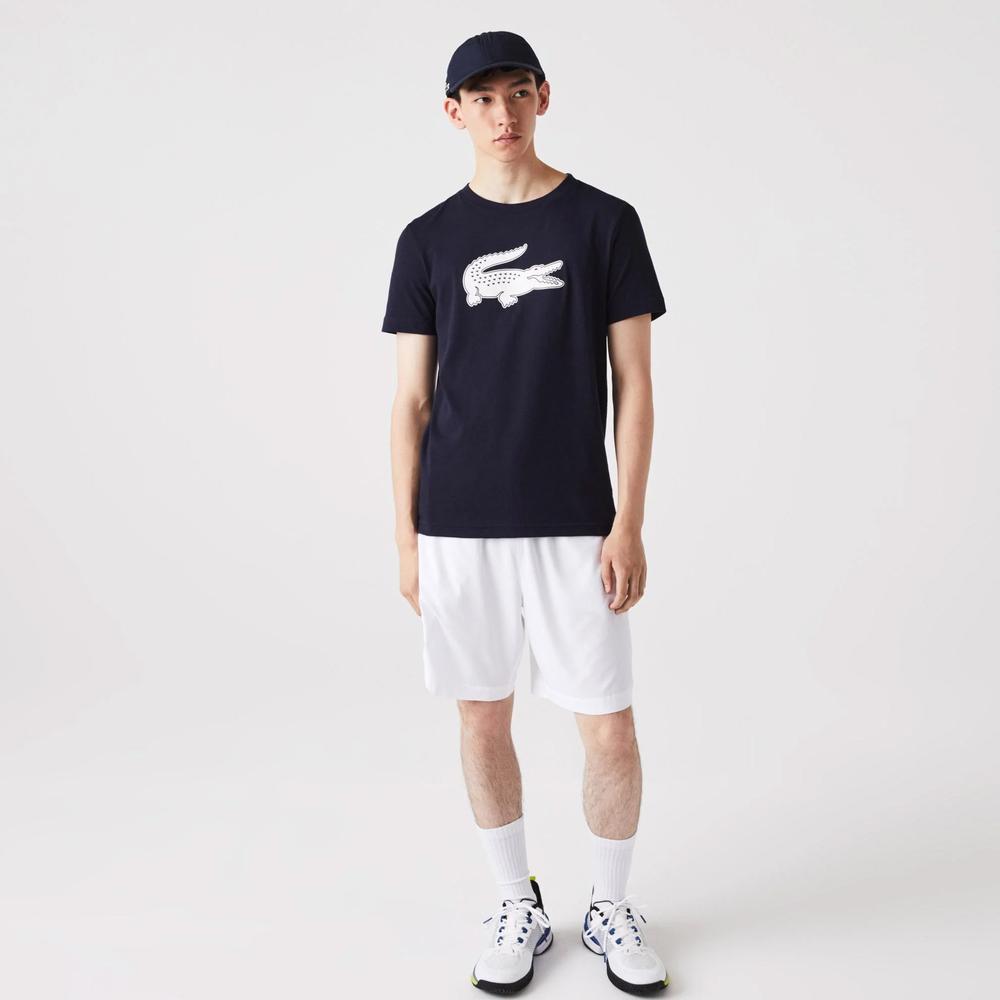 Koszulka Lacoste Sport 3D Print Crocodile Breathable Jersey TH2042-525 - granatowa