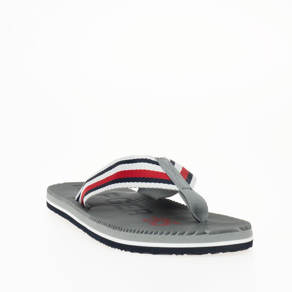 Japonki Tommy Hilfiger Massage Footbed Oly Beach Sandal FM0FM05025-PRT - szare