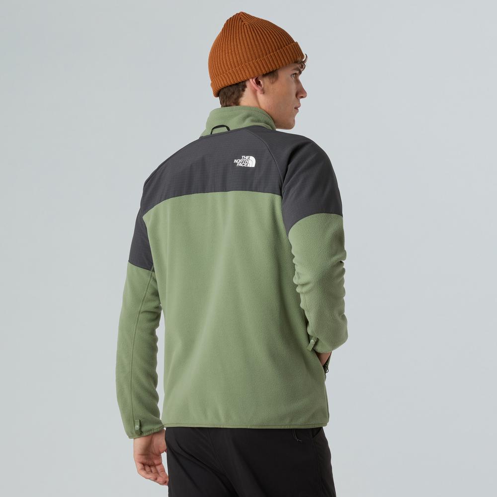 Bluza męska The North Face 100 Glacier Heavyweight Full-Zip Fleece 0A89JGDKI1 - zielono-czarna