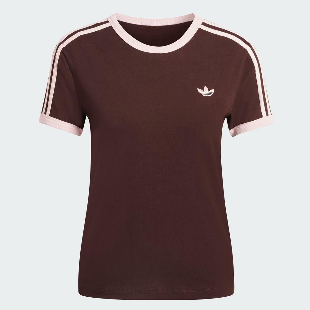 Koszulka damska adidas Originals 3-Stripes Slim KC9017 - brązowa
