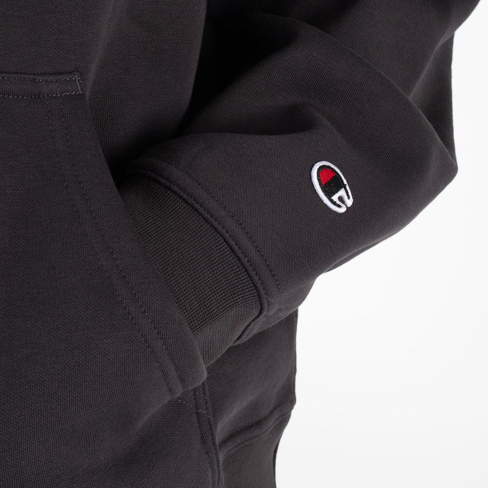 Bluza Champion Tonal Logo Fleece Erkek Siyah Hoodie 220274-ES503 - szara