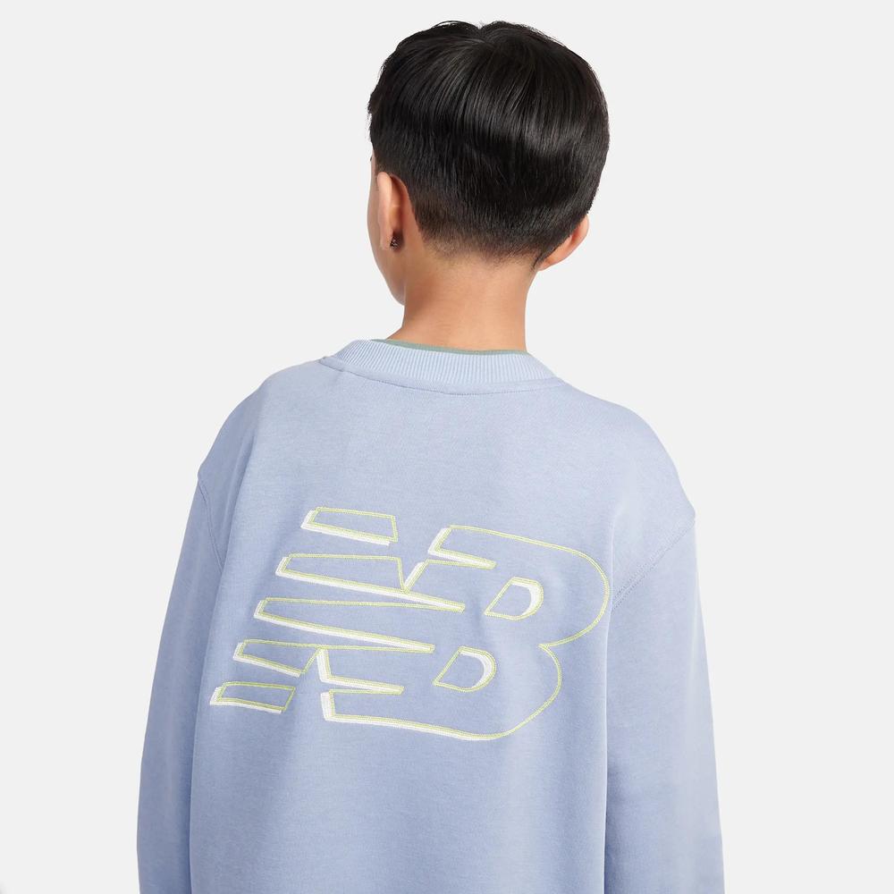 Bluza dziecięca New Balance LAKB0193DUS - niebieska