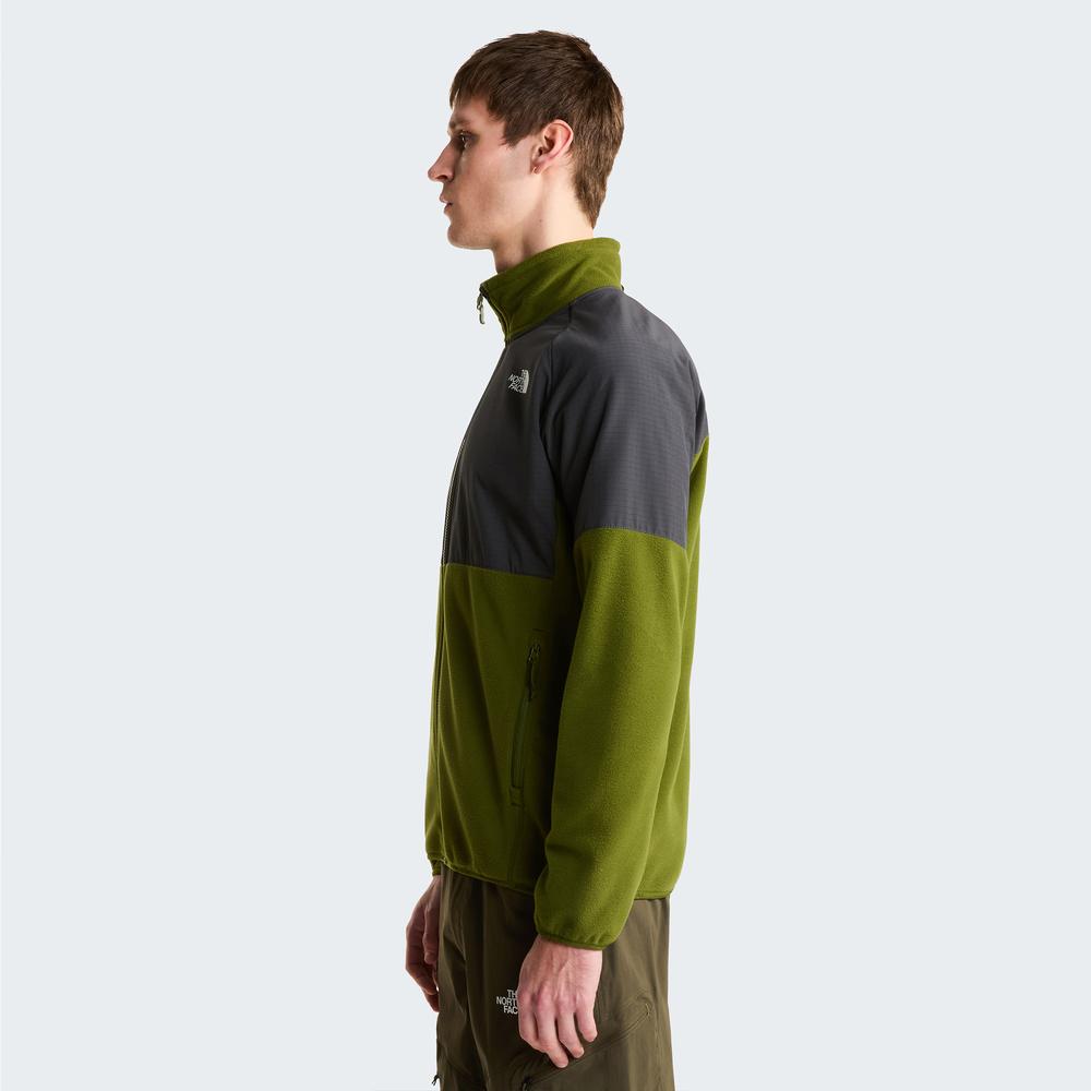 Bluza męska The North Face 100 Glacier Heavyweight Full-Zip Fleece 0A89JGM6D1 - szaro-zielona