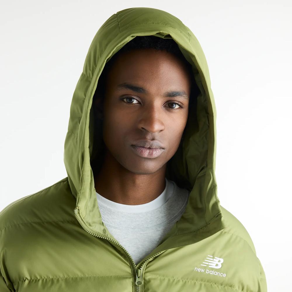Kurtka męska New Balance Boston Puffer MJ62G17OGEE - zielona