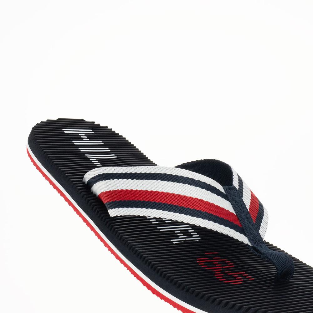 Japonki Tommy Hilfiger Massage Footbed Oly Beach Sandal FM0FM05025-DW5 - granatowe