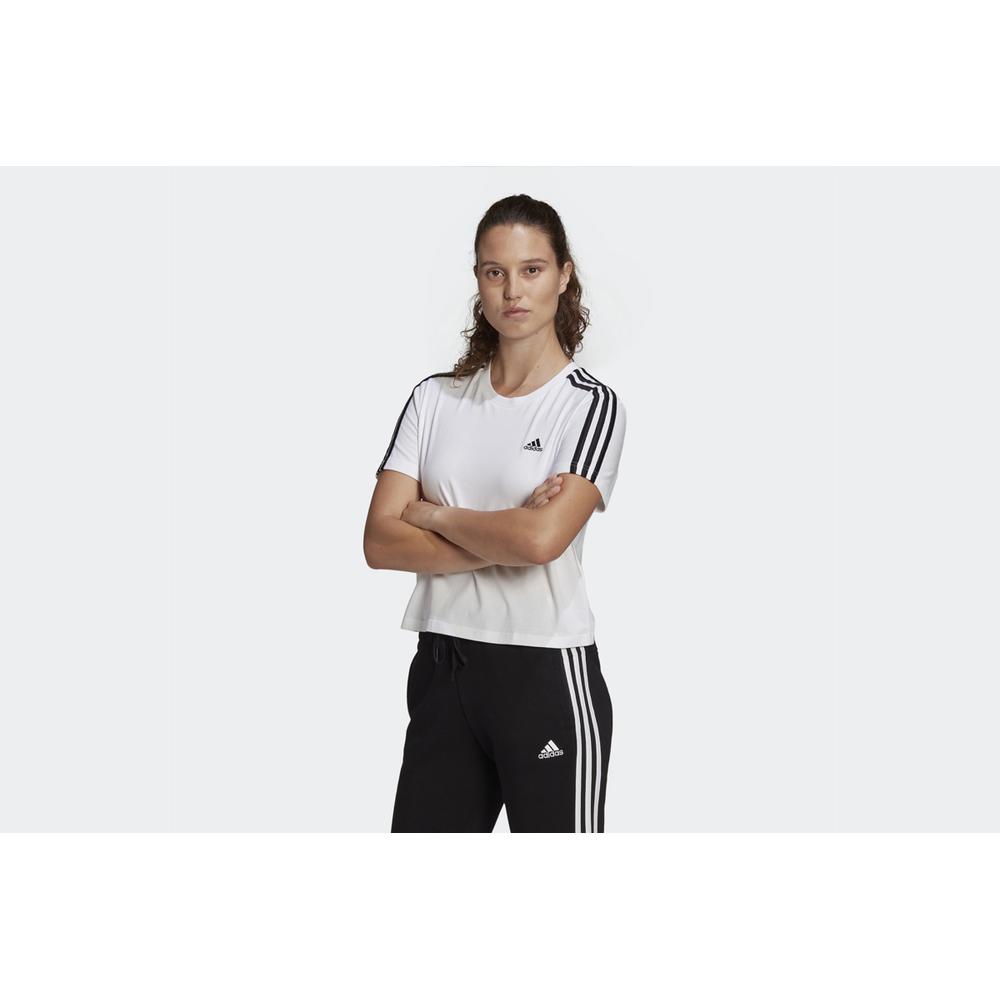 adidas Essentials Loose 3-Stripes Cropped Tee > GL0778