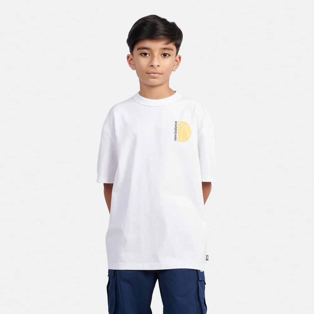 Koszulka dziecięca New Balance LAKB0157BWE - biała