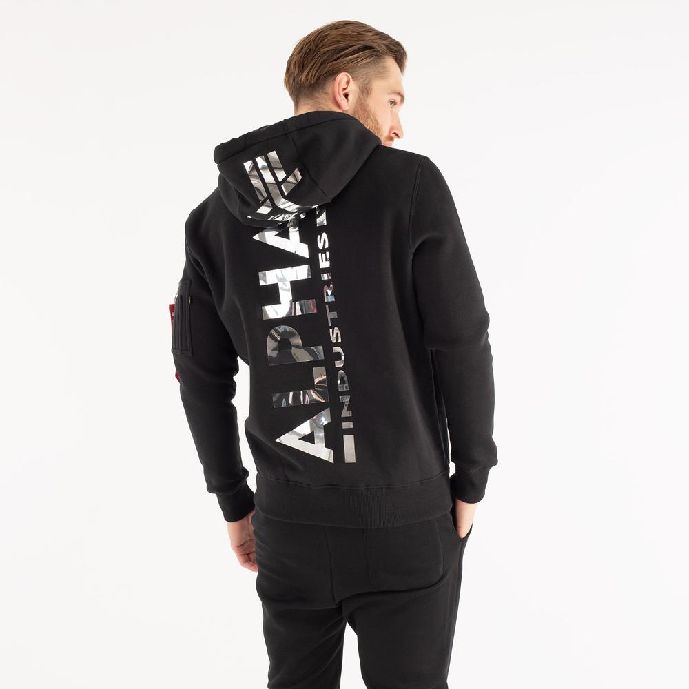 Bluza Alpha Industries Back Print Hoody Foil Print 178318FP373 - czarna