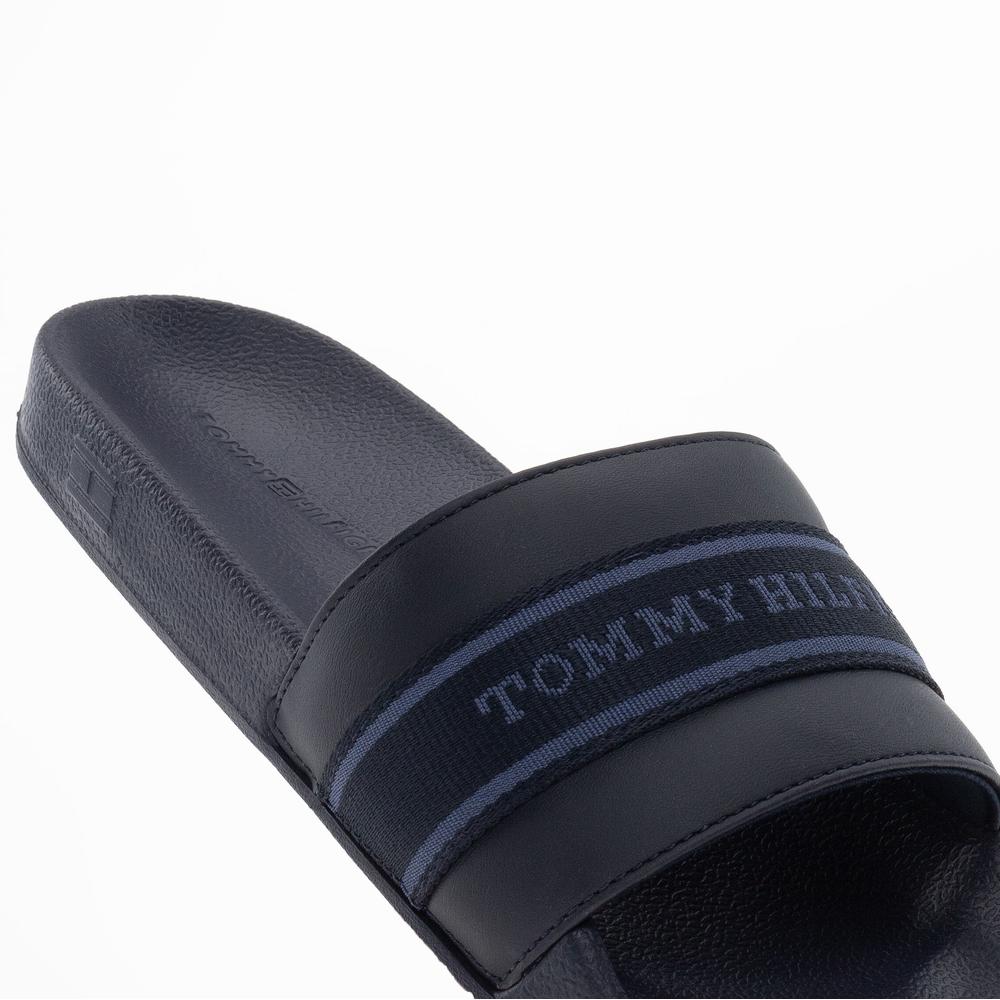 Klapki Tommy Hilfiger Poolside With Webbing Slide FW0FW08529-DW6 - czarne
